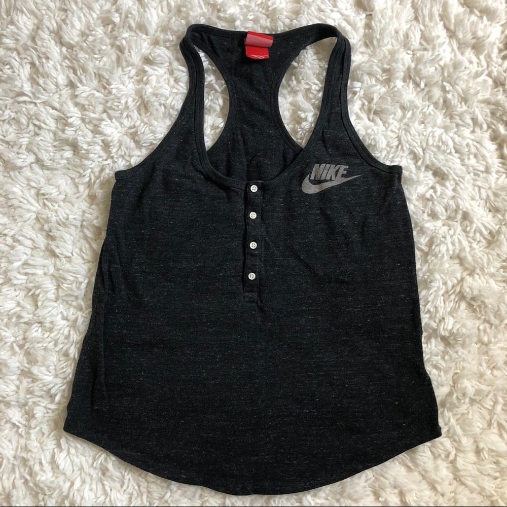 Nike racerback tank top in dark gray